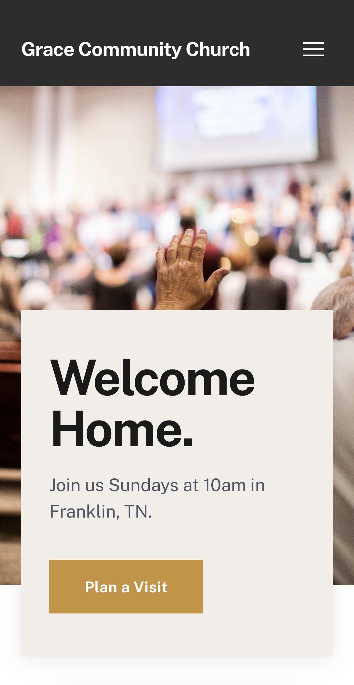 Grace Community Church Mobile View